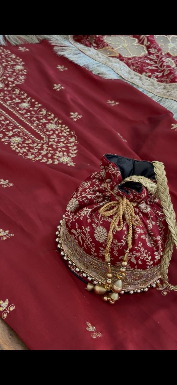 FLORAL NET CUT WORK CHIFFON SILK GHARARA