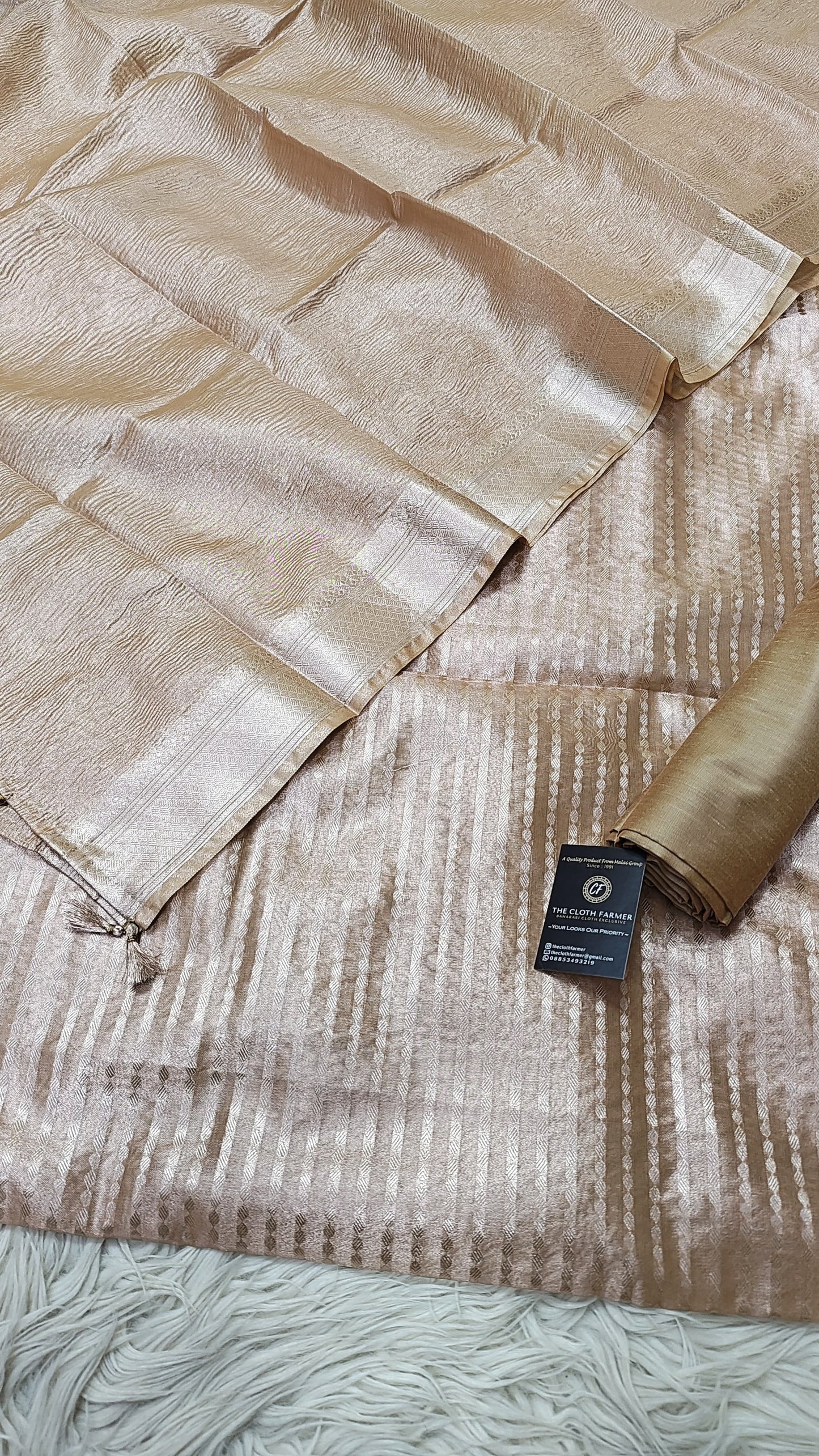 Lime Tissue Silk 3 Piece Weaving Lining Suit with Zari Border Jhalar Dupatta