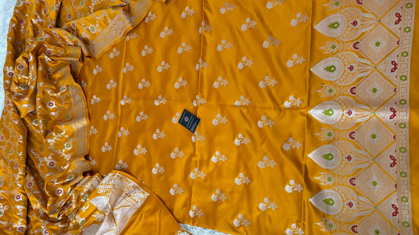 MUSTARD COLOR MASHRU SILK 3 PIECE SUIT