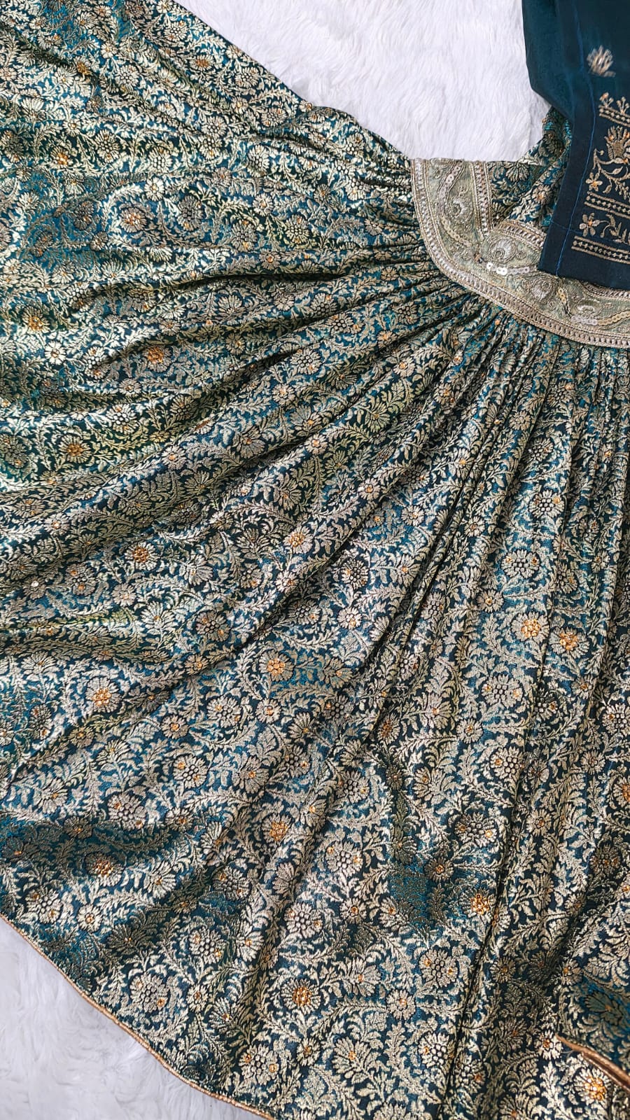 KIMKHAB GHARARA  WITH EMBROIDERED KURTI