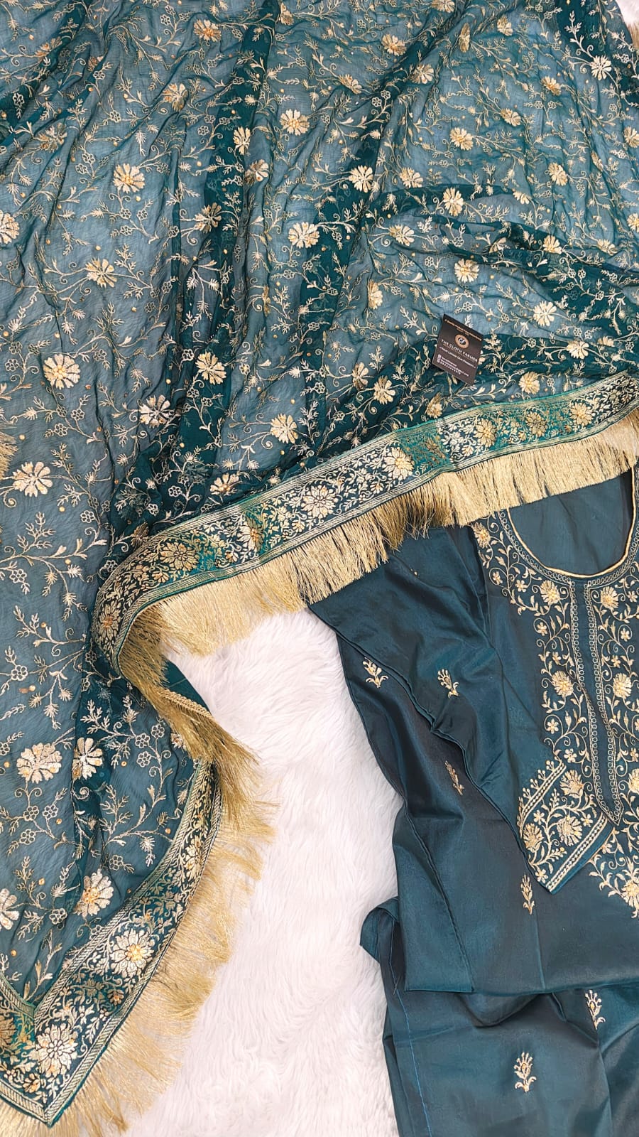 KIMKHAB GHARARA  WITH EMBROIDERED KURTI