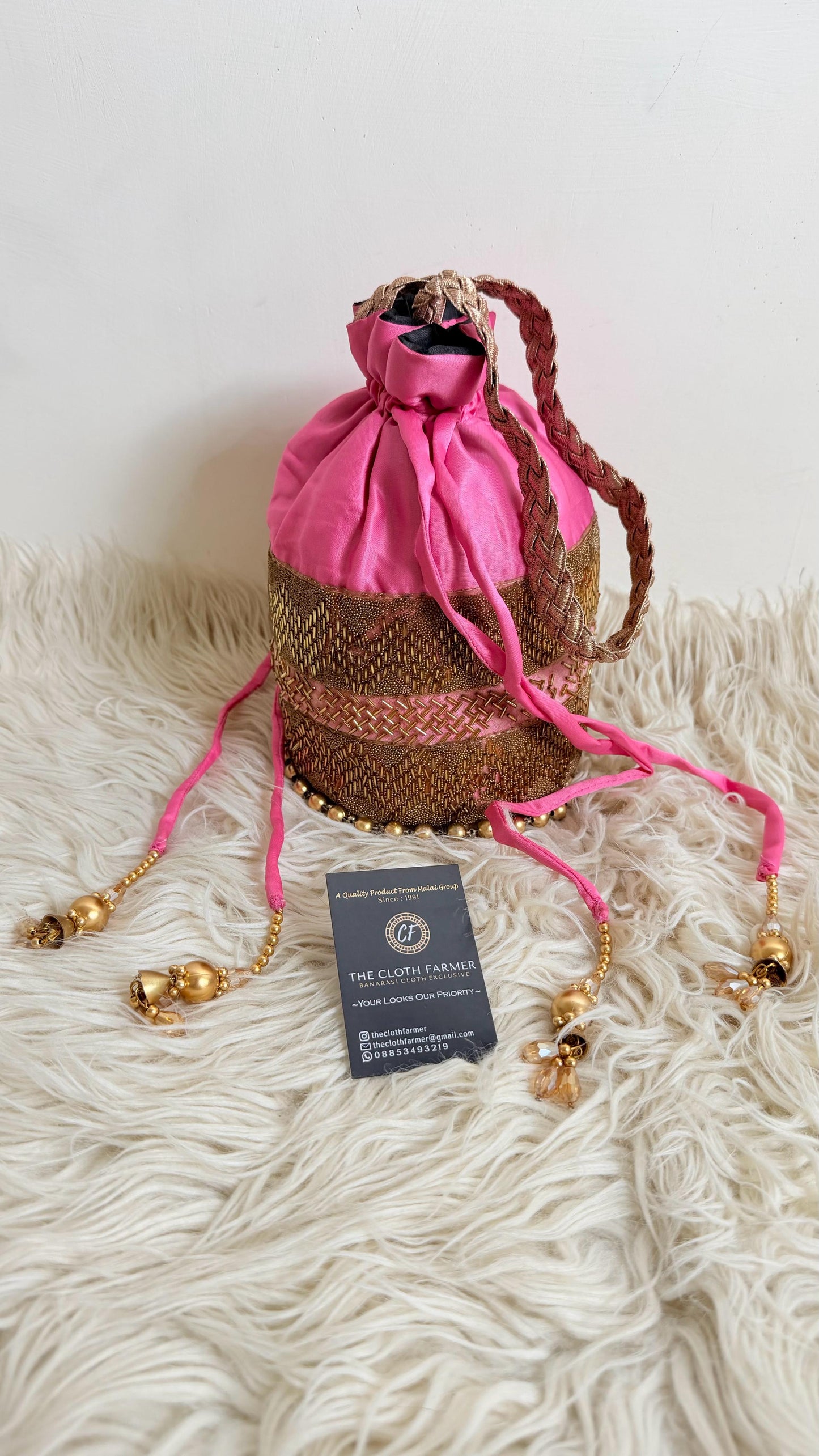 PINK COLOR BANARASI POTLI