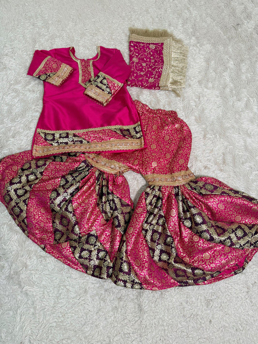 MOTHER DAUGHTER COMBO MULTI STRIPE GHARARA