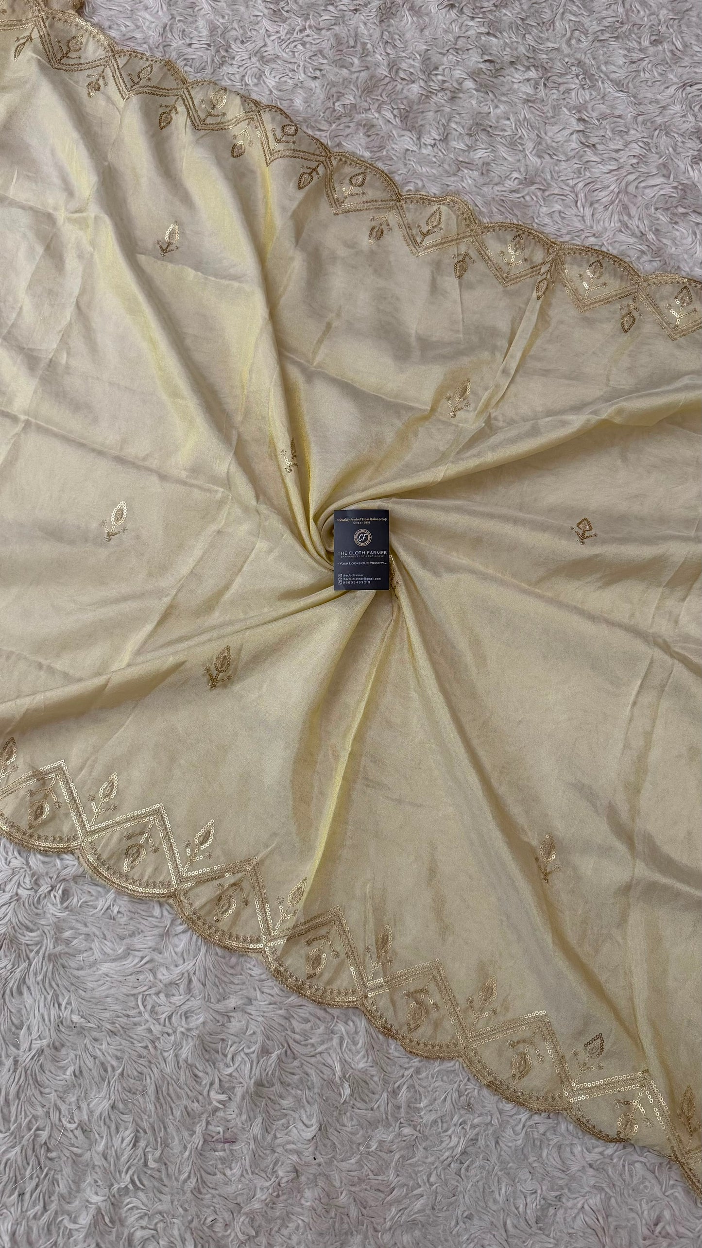 DYEABLE COSMO SILK DUPATTA WITH TUSSEL