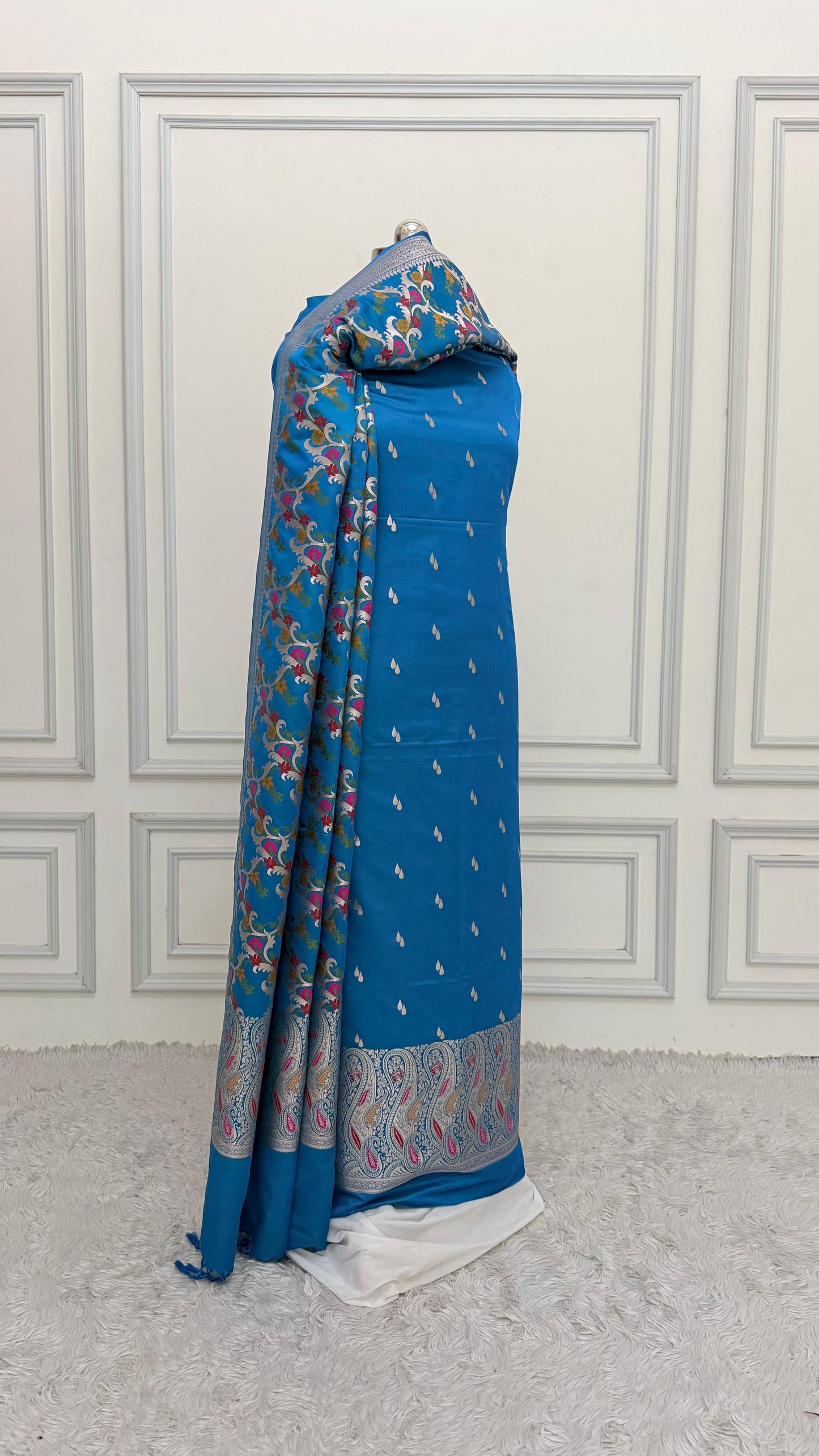 OCEAN BLUE COLOR MEENEDAR 3 PIECE SUIT