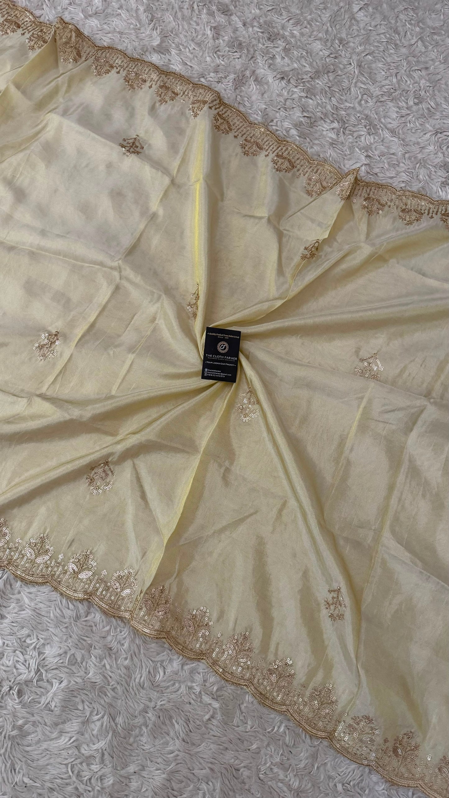 DYEABLE COSMO SILK DUPATTA WITH TUSSEL