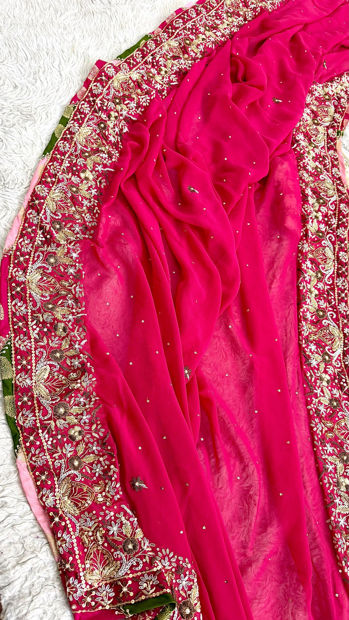 BLENDED KATAAN SILK MULTI COLOR HAND WORK FARSHI SHARARA