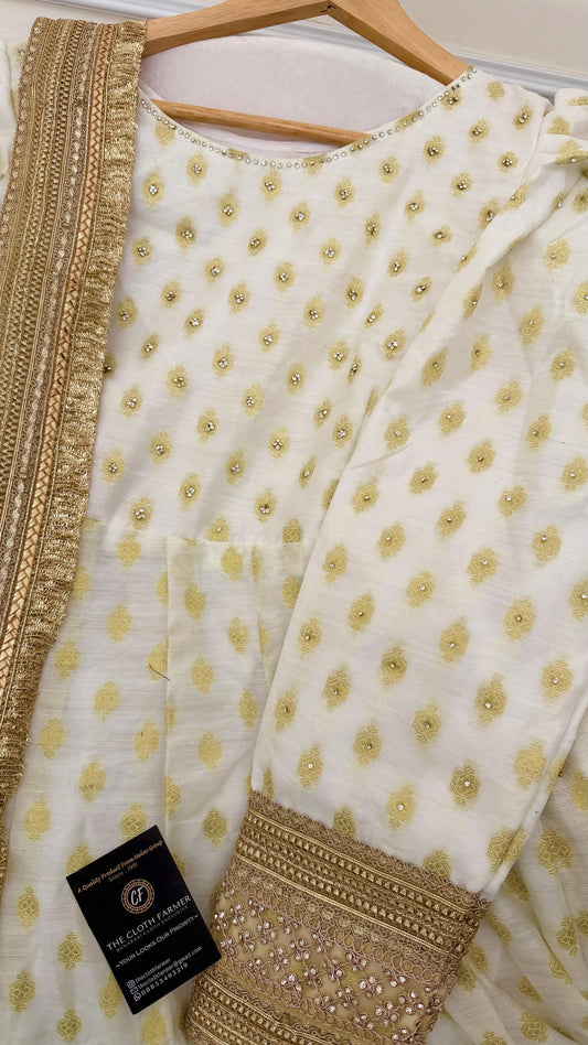 OFF WHITE ANARKALI SUIT