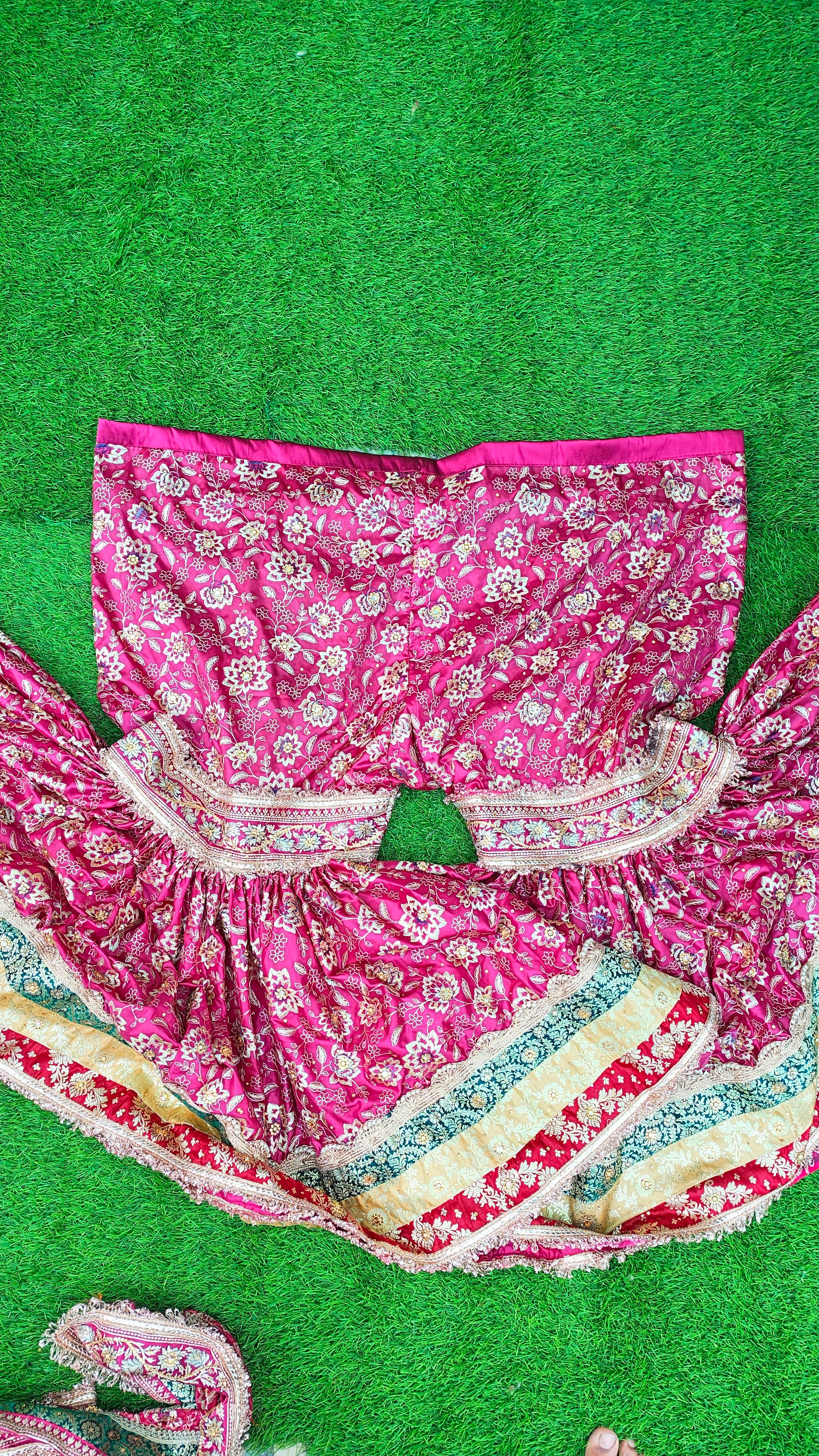 Onion pink shade  Embroidered Gharara with Viscose silk base