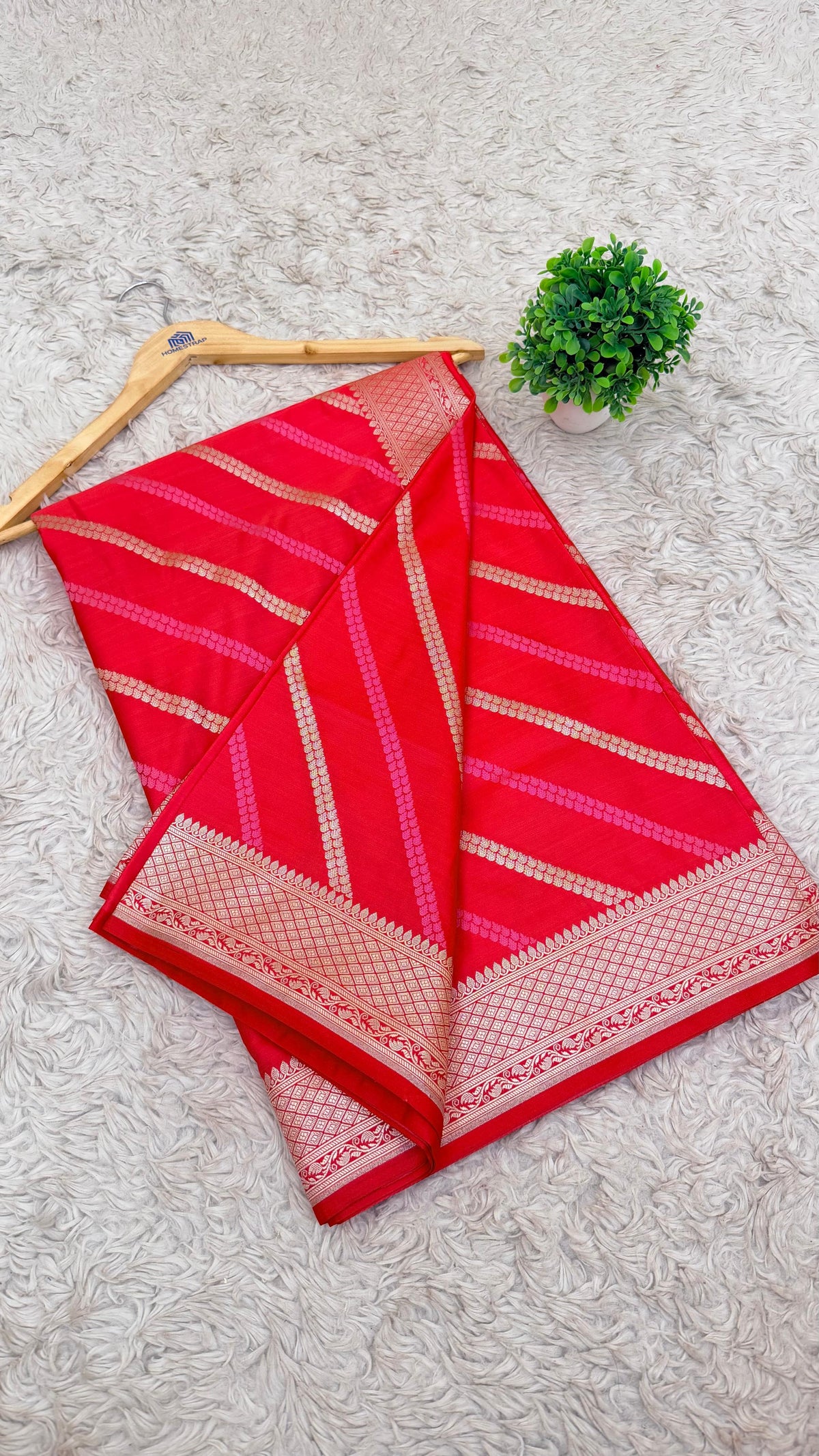 RED COLOR ADA DESIGN MASHRU KATAAN SILK