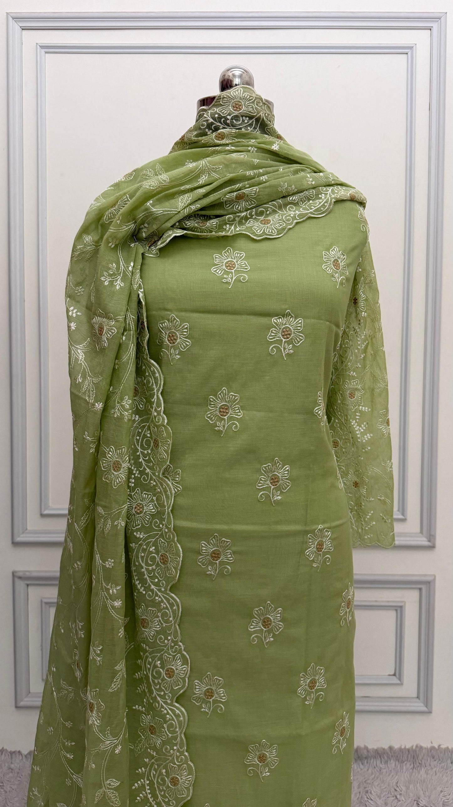 MEHENDI COTTON MUL 3 PIECE SUIT