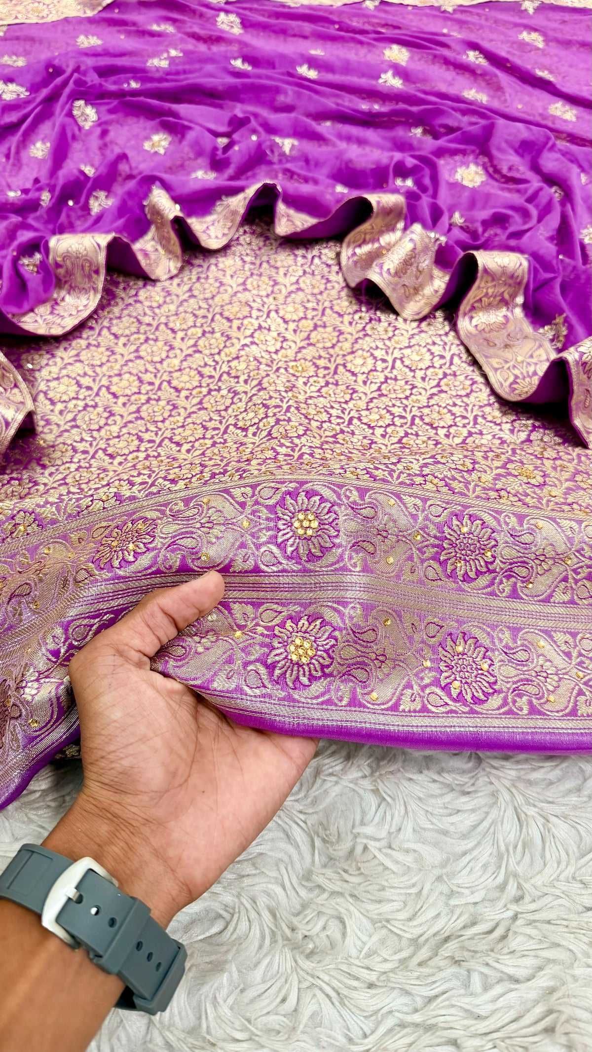 LEVENDER BANARASI KIMKHAB SUIT