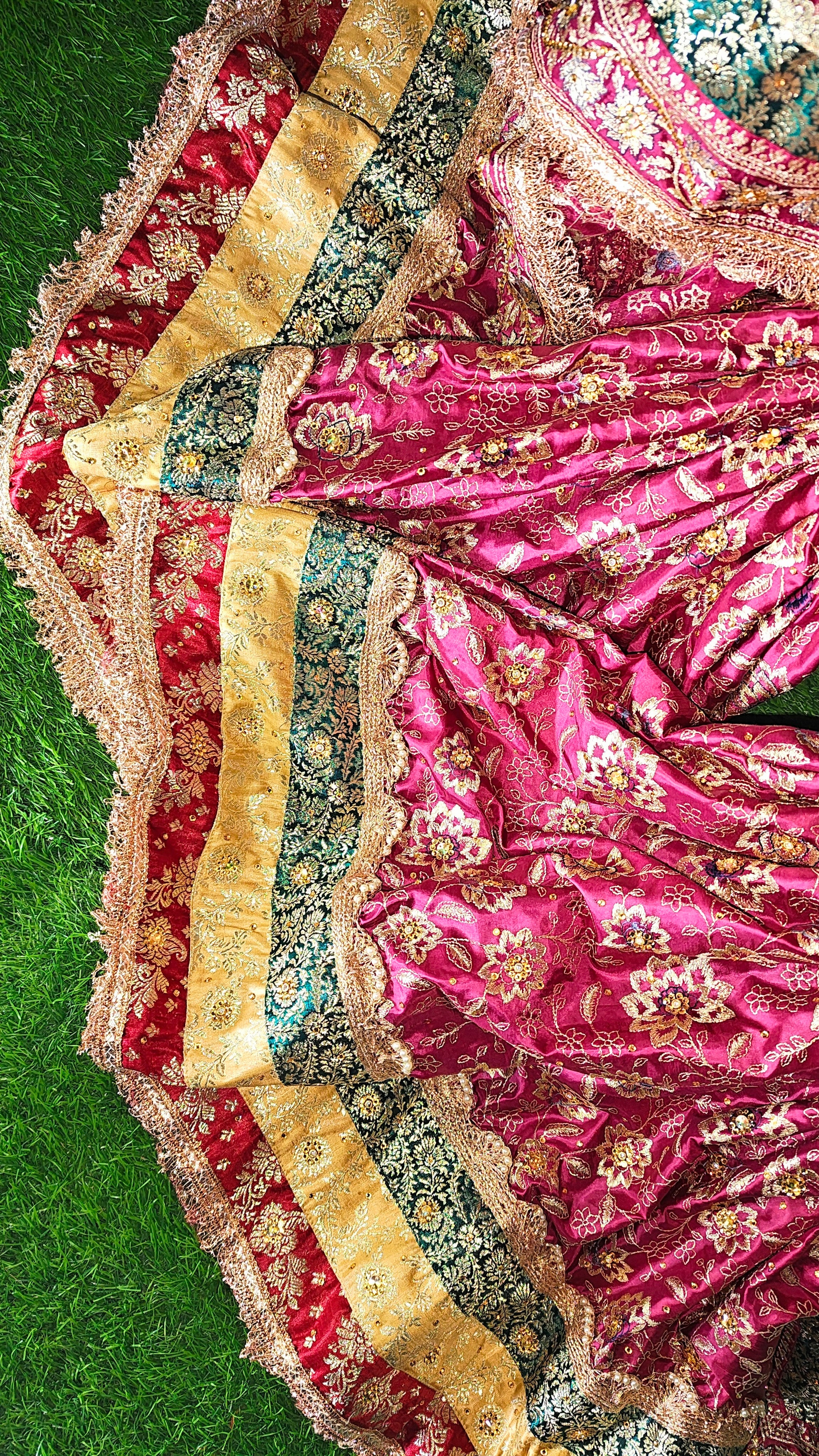 Onion pink shade  Embroidered Gharara with Viscose silk base