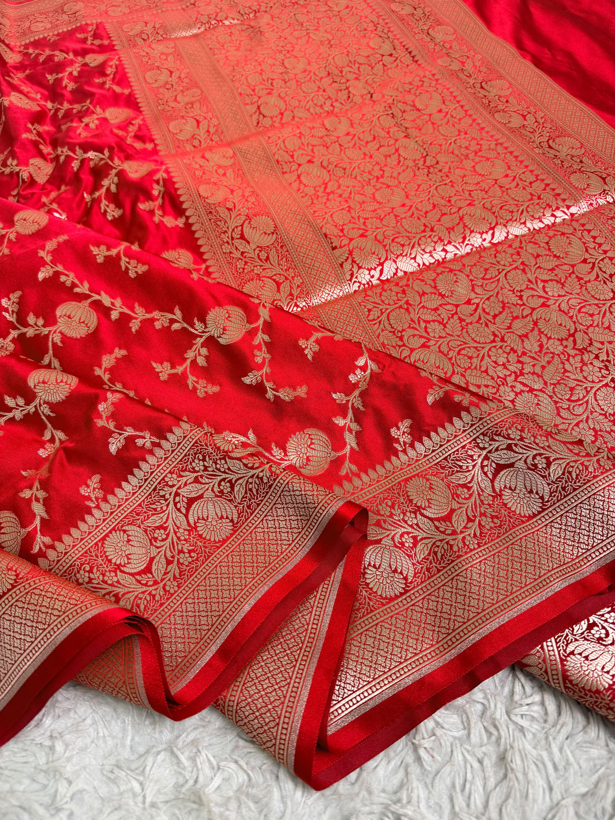 CINOBER RED MASHRU SILK SAREE