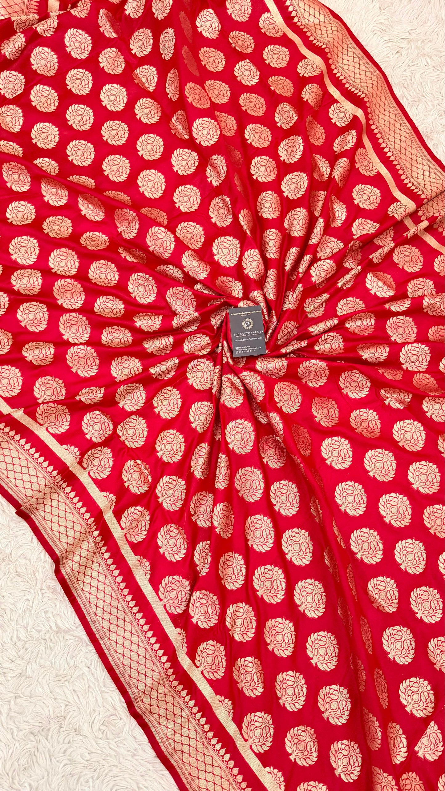 MASHRU SILK RED DUPATTA