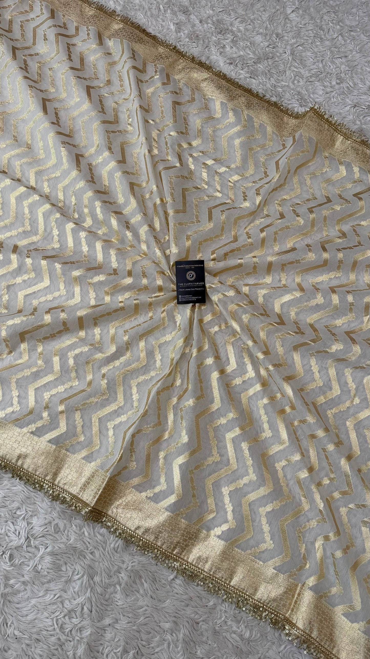 DYEABLE COSMO SILK DUPATTA WITH TUSSEL