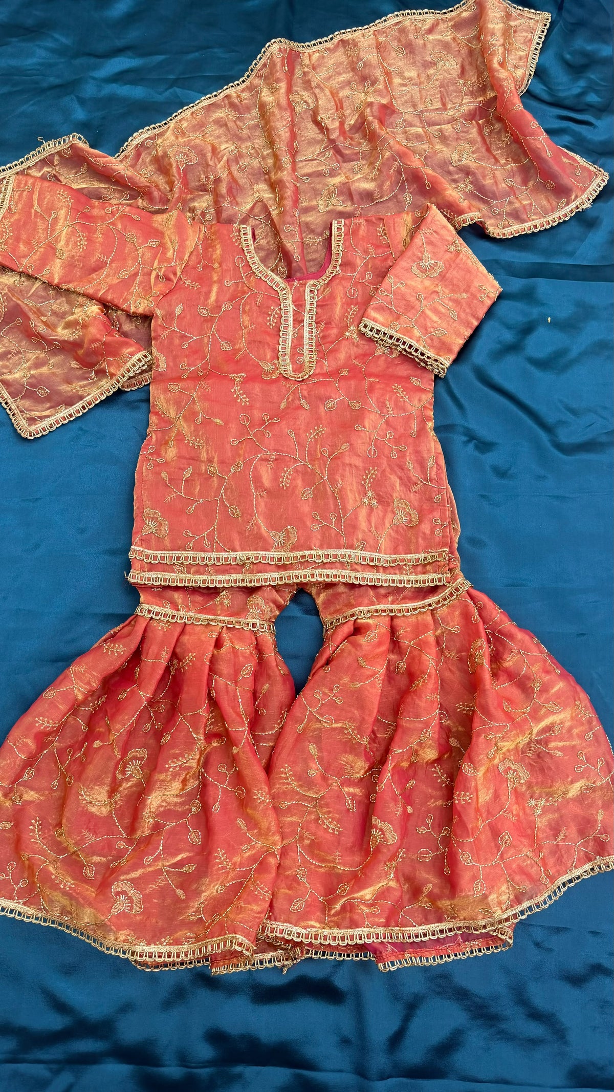 PEACH KIDS RAMPURI GHARARA