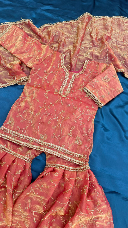 PEACH KIDS RAMPURI GHARARA