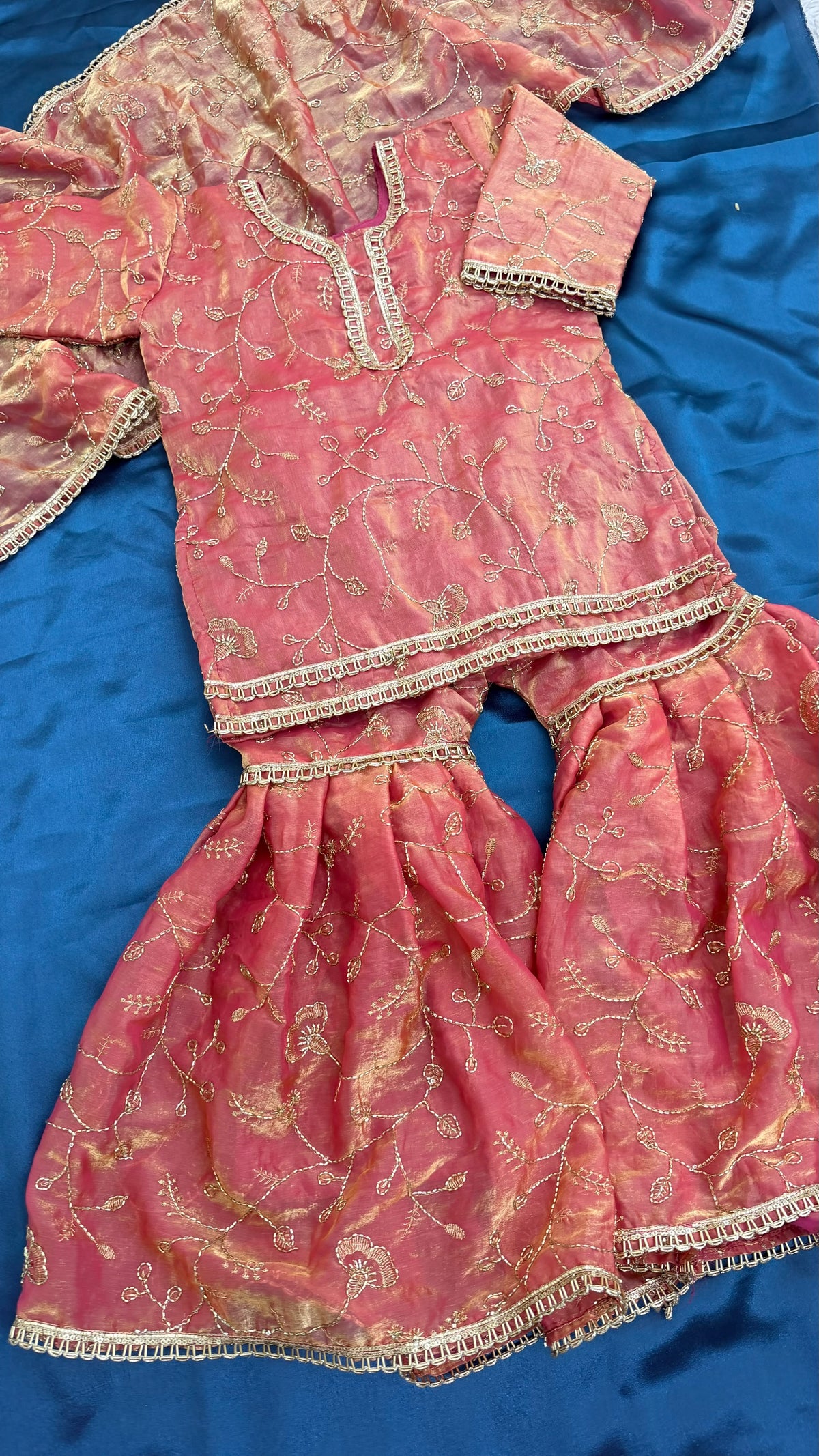 PEACH KIDS RAMPURI GHARARA