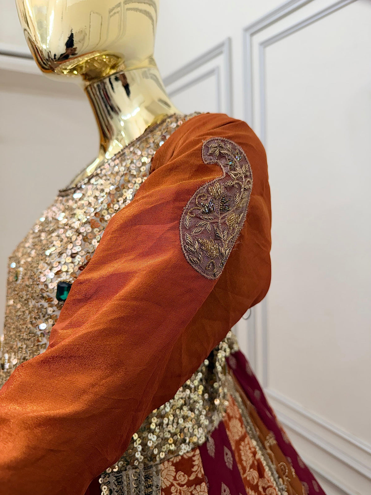 RUST ORANGE SIGNATURE ANARKALI