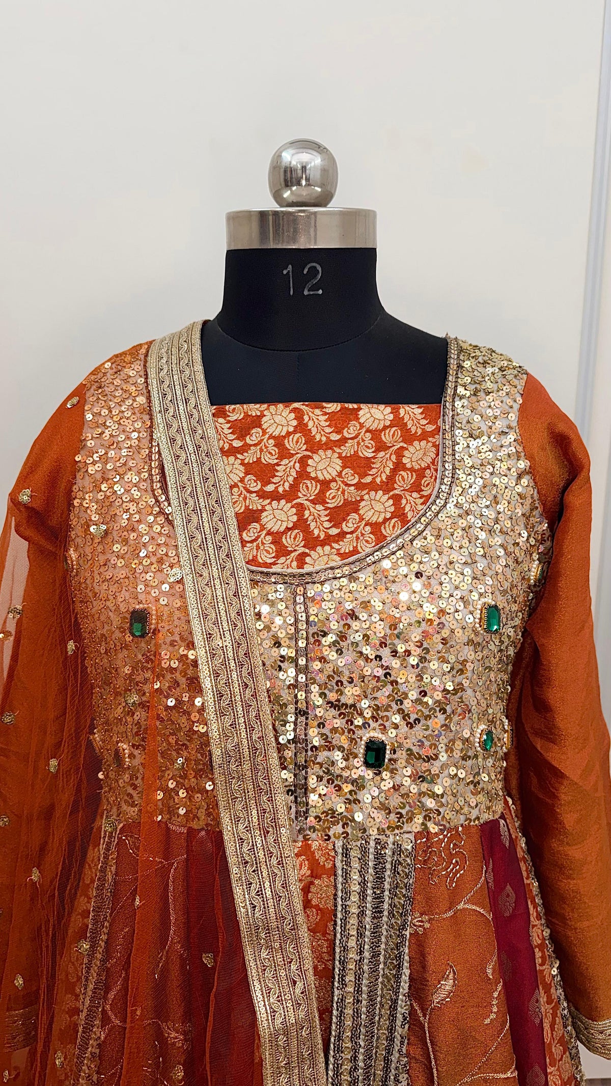 RUST ORANGE SIGNATURE ANARKALI