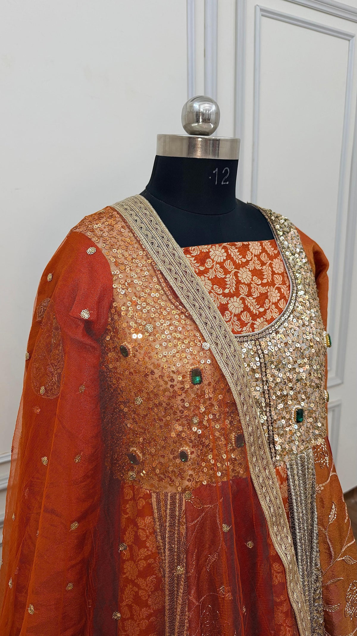 RUST ORANGE SIGNATURE ANARKALI