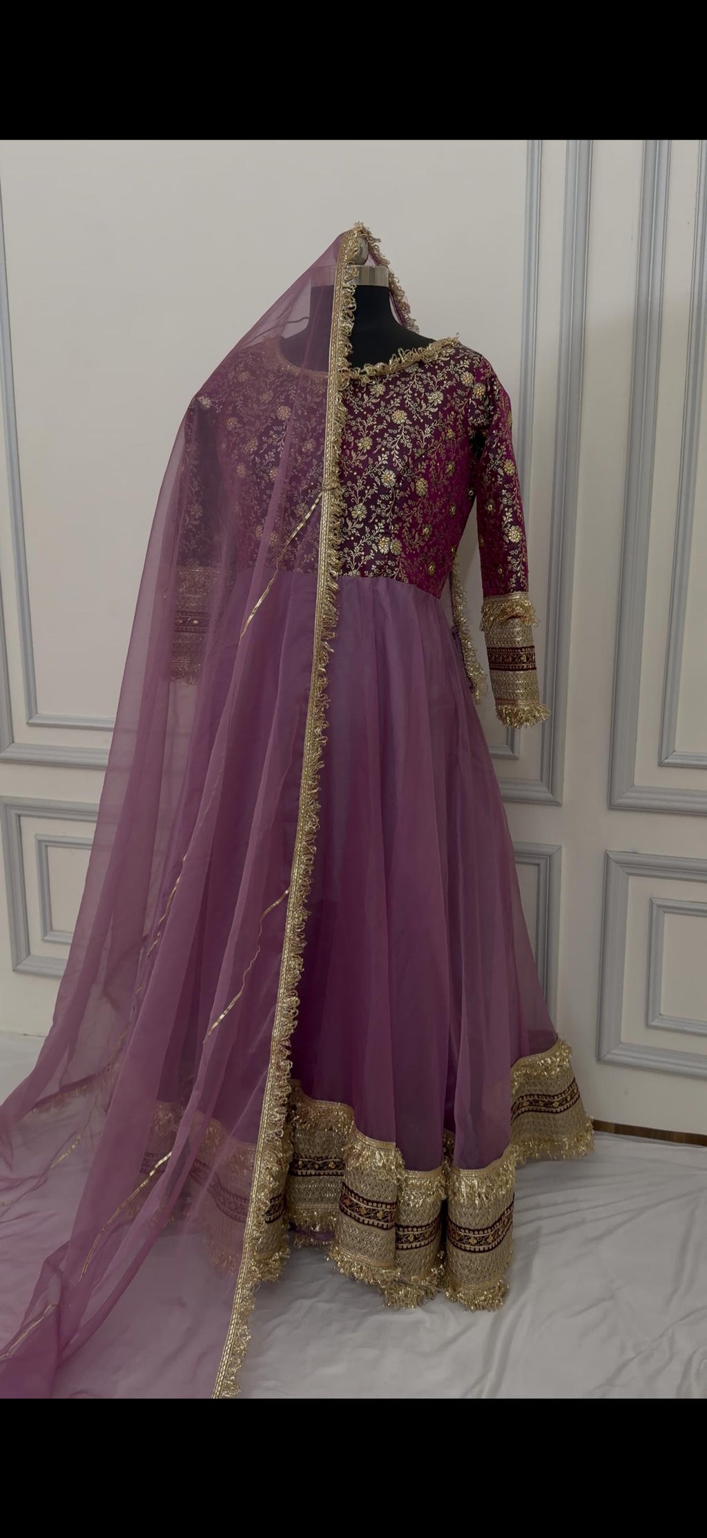 MOTHER DAUGHTER ANARKALI OUTFIT BASED ORGANZA SILK