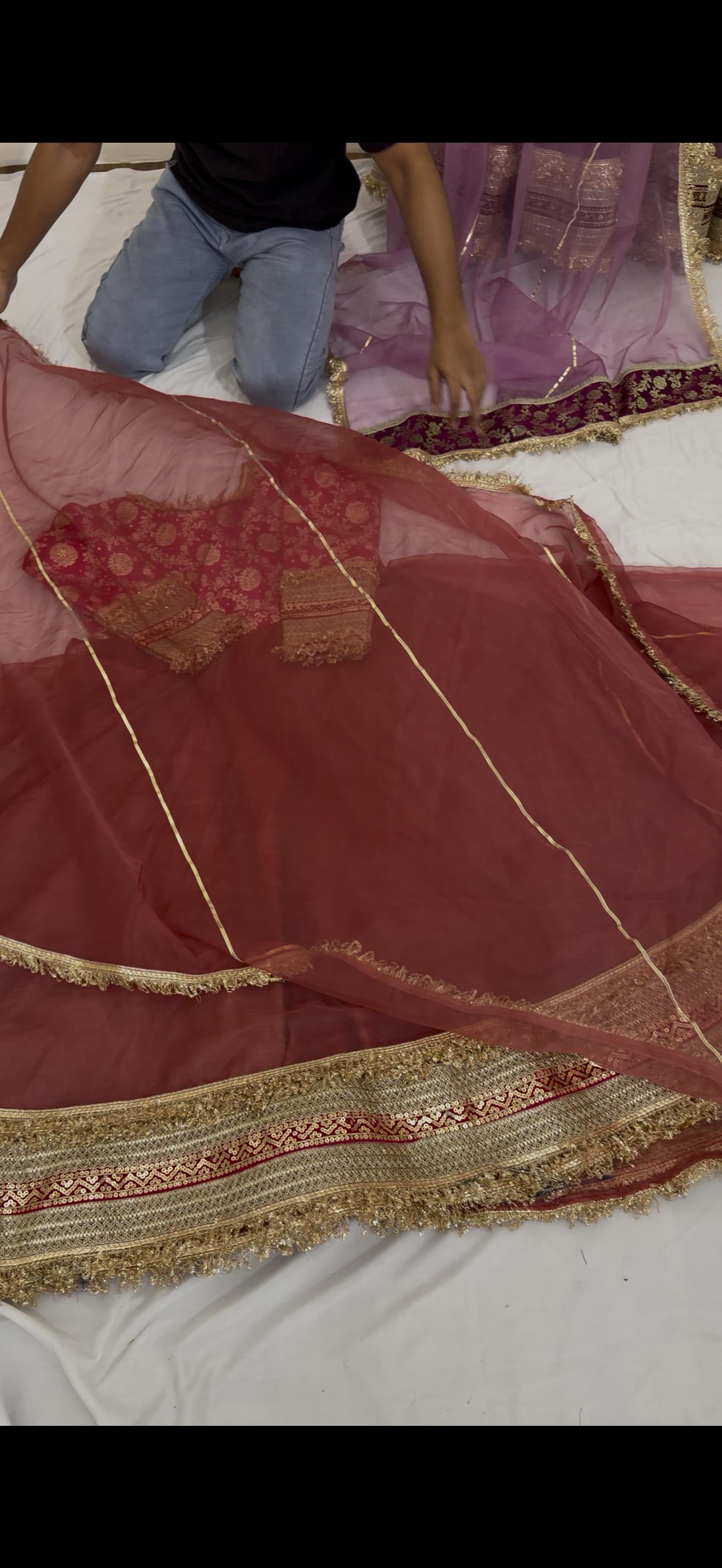 MOTHER DAUGHTER ANARKALI OUTFIT BASED ORGANZA SILK