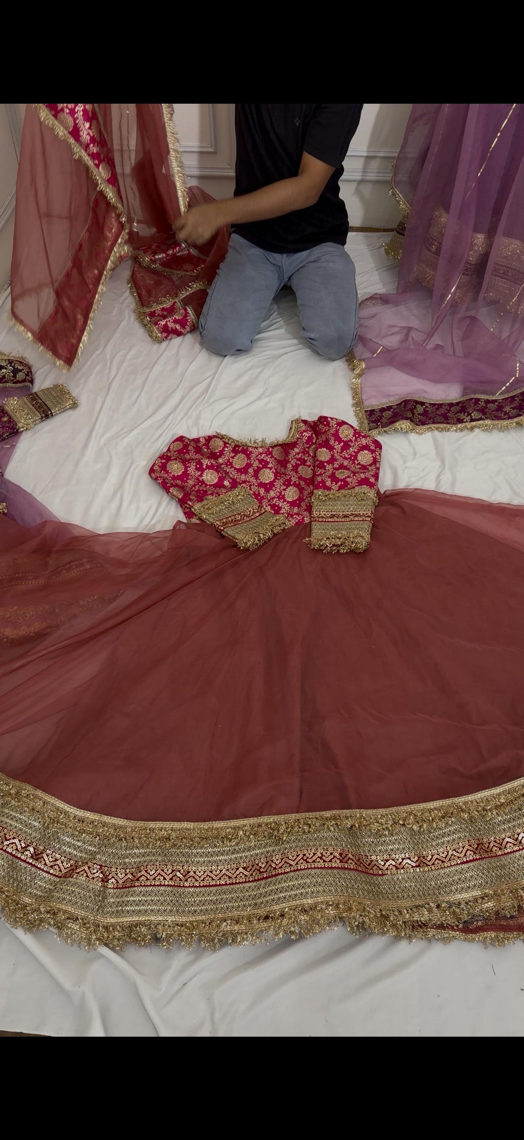 MOTHER DAUGHTER ANARKALI OUTFIT BASED ORGANZA SILK