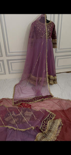MOTHER DAUGHTER ANARKALI OUTFIT BASED ORGANZA SILK