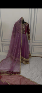 MOTHER DAUGHTER ANARKALI OUTFIT BASED ORGANZA SILK