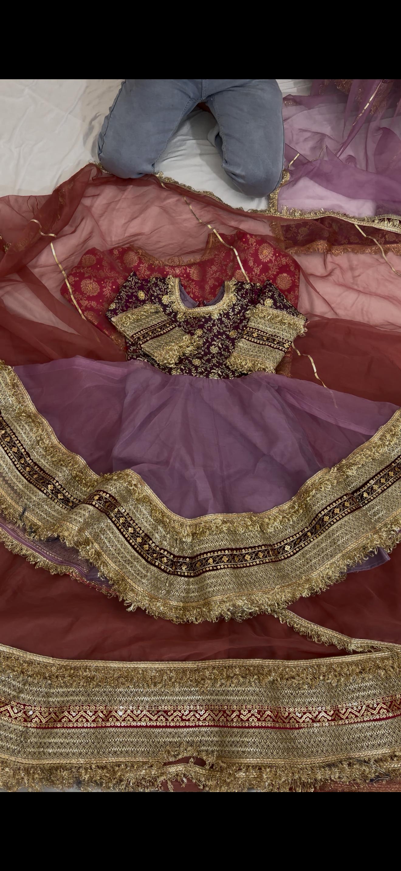 MOTHER DAUGHTER ANARKALI OUTFIT BASED ORGANZA SILK