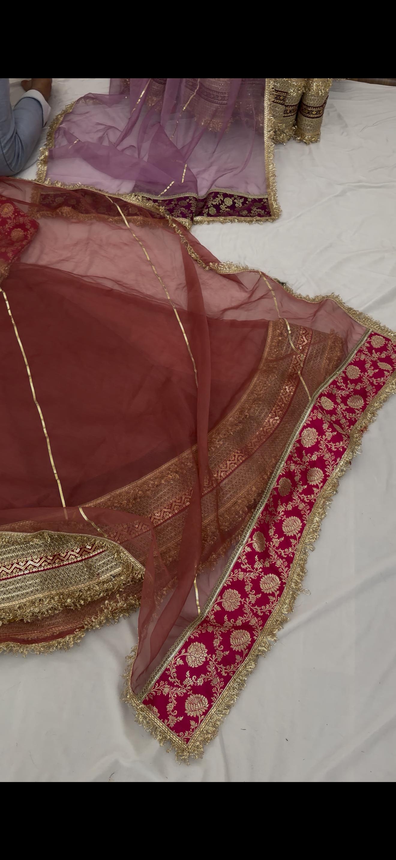 MOTHER DAUGHTER ANARKALI OUTFIT BASED ORGANZA SILK