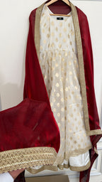 BANARASI COTTON SILK BASED ANARKALI SUIT
