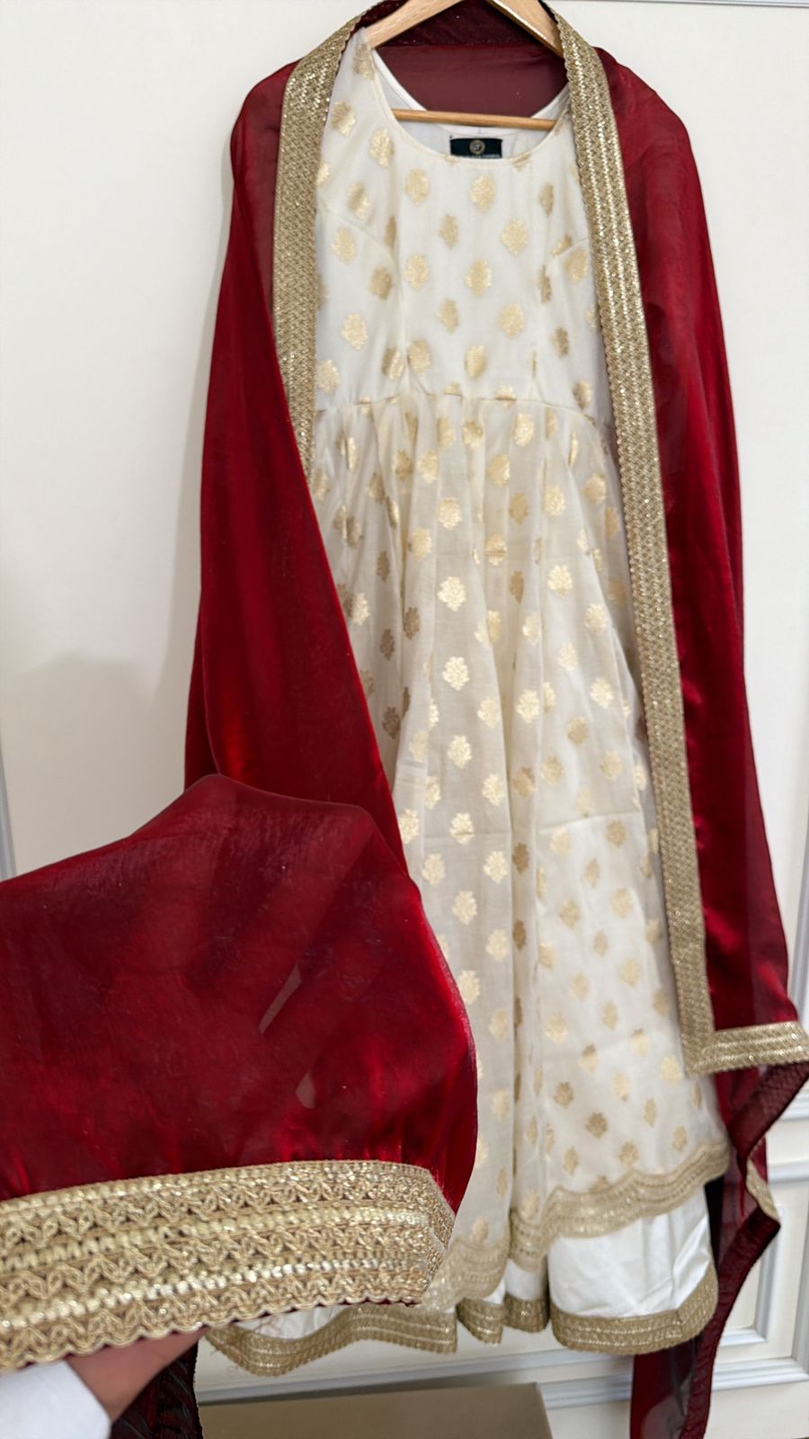 BANARASI COTTON SILK BASED ANARKALI SUIT