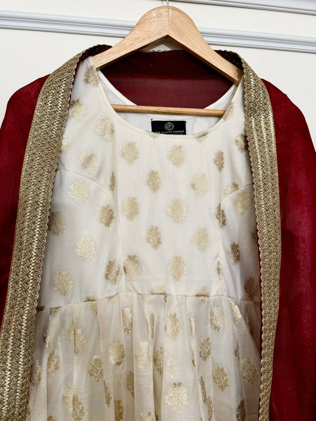 BANARASI COTTON SILK BASED ANARKALI SUIT