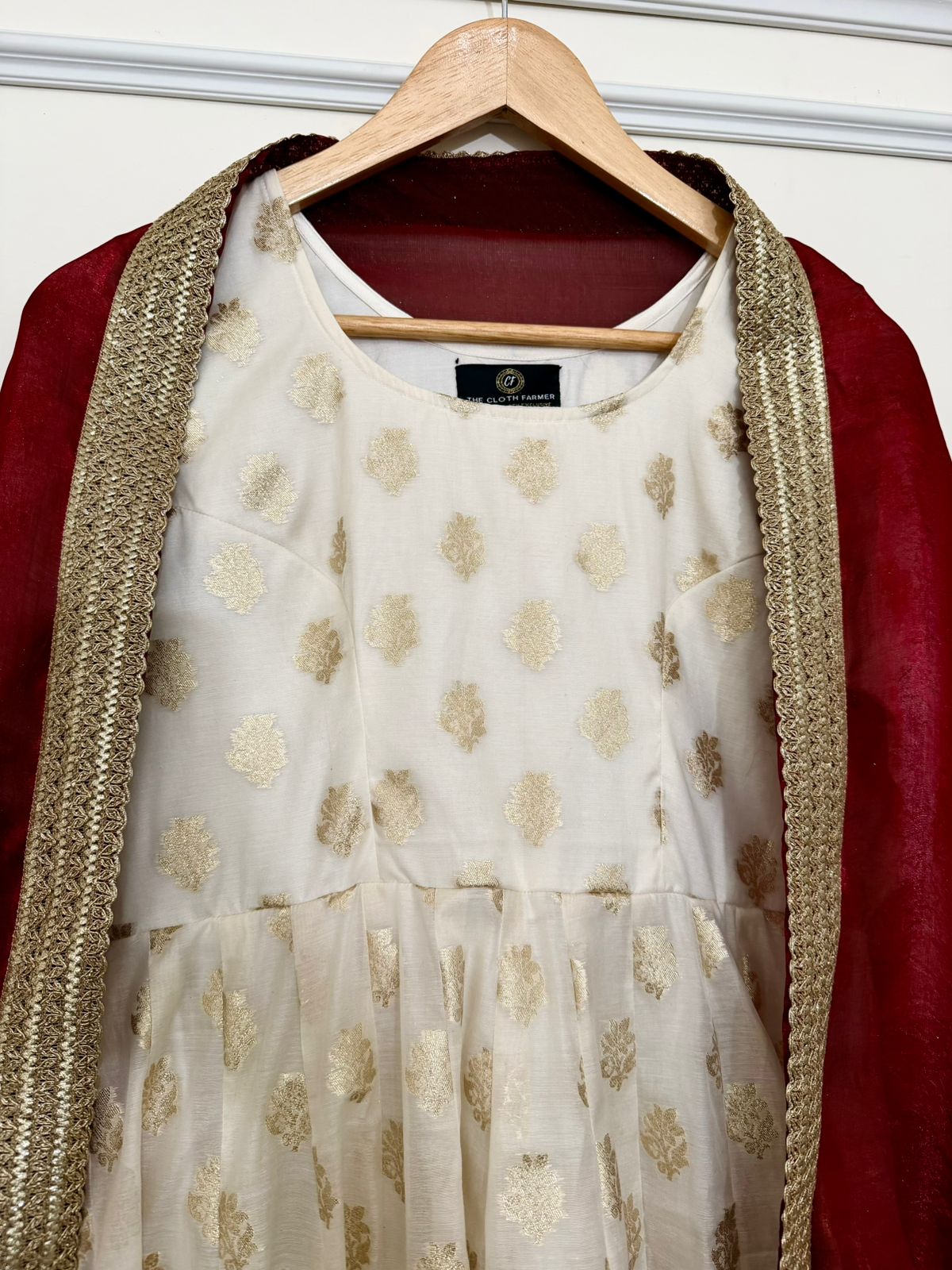 BANARASI COTTON SILK BASED ANARKALI SUIT