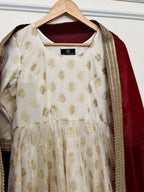 BANARASI COTTON SILK BASED ANARKALI SUIT