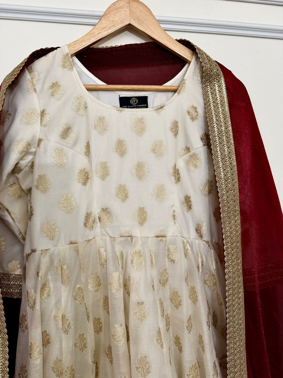 BANARASI COTTON SILK BASED ANARKALI SUIT
