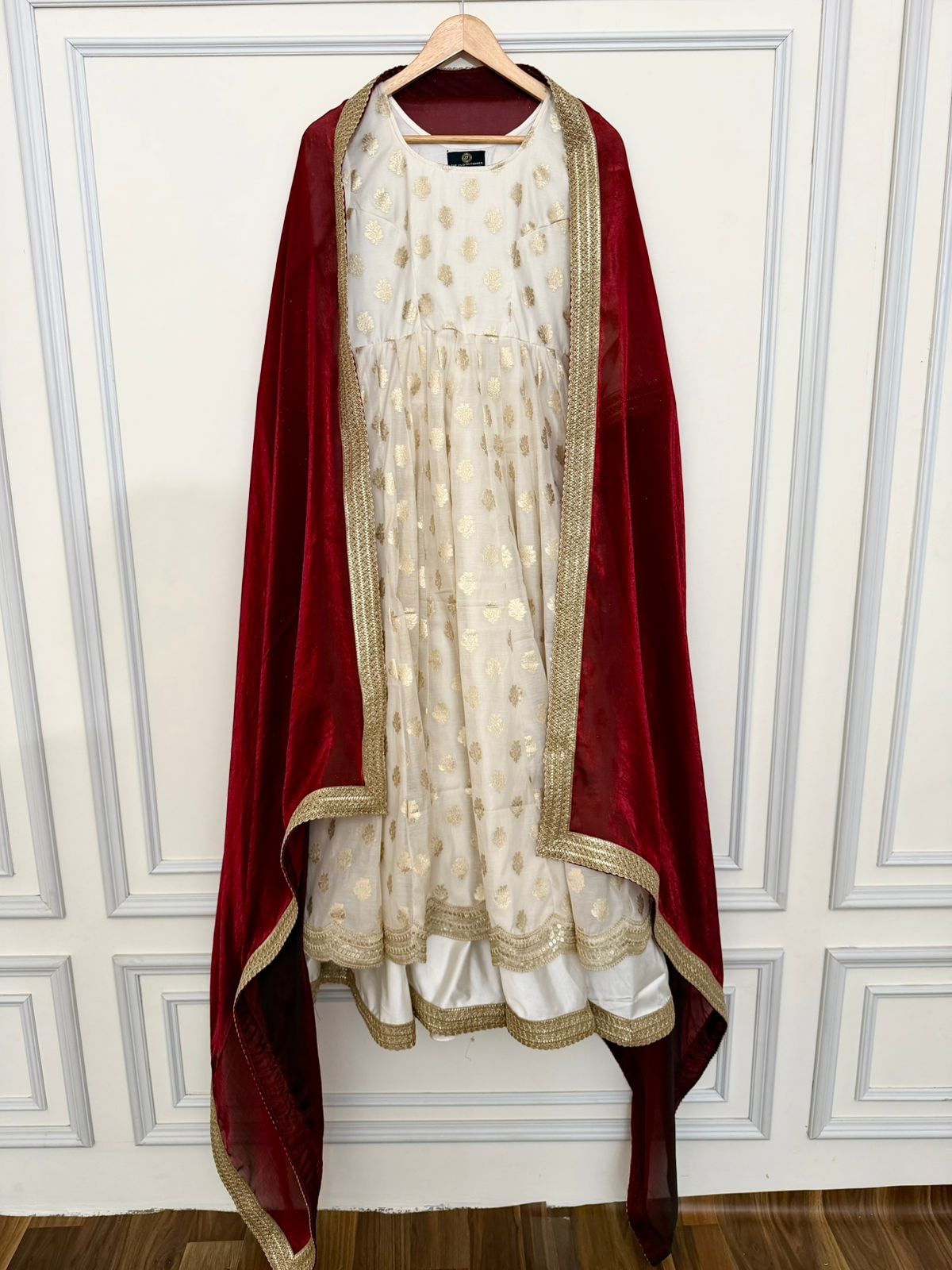 BANARASI COTTON SILK BASED ANARKALI SUIT