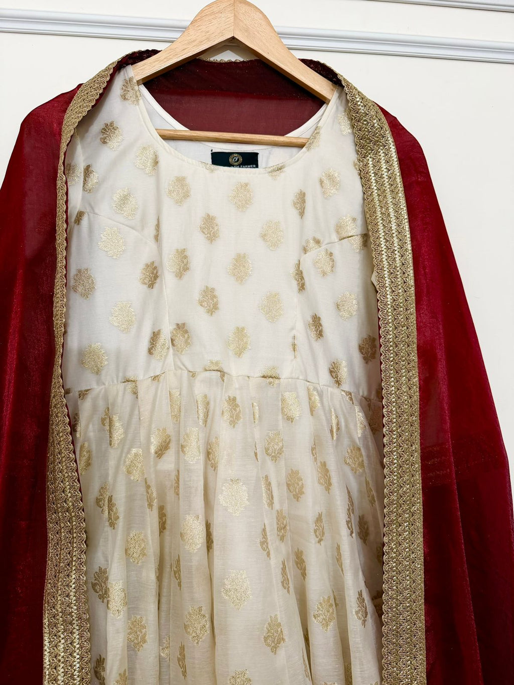 BANARASI COTTON SILK BASED ANARKALI SUIT