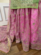BABY PINK PISTA CONTRAST GHARARA