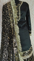 BLACK BANARASI KIMKHAB GHARARA