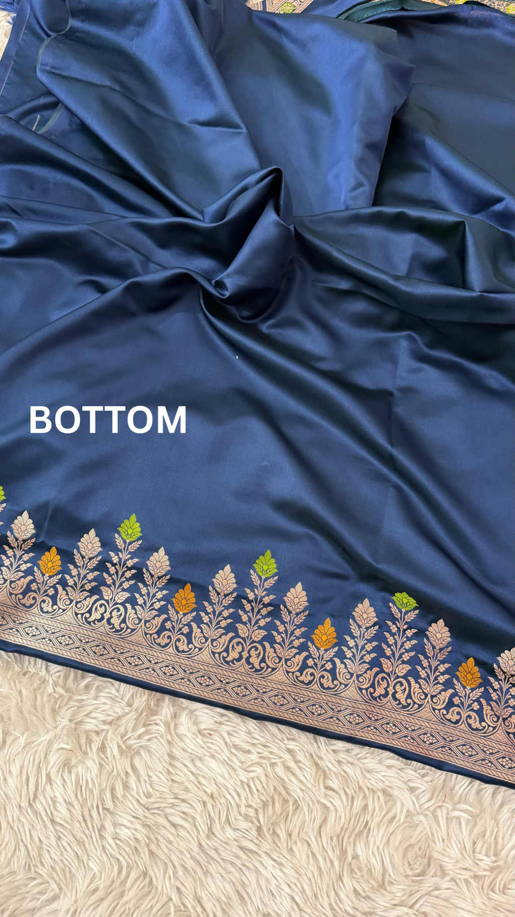 NAVY BLUE MASHRU SILK 3 PIECE SUIT