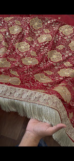 FLORAL NET CUT WORK CHIFFON SILK GHARARA