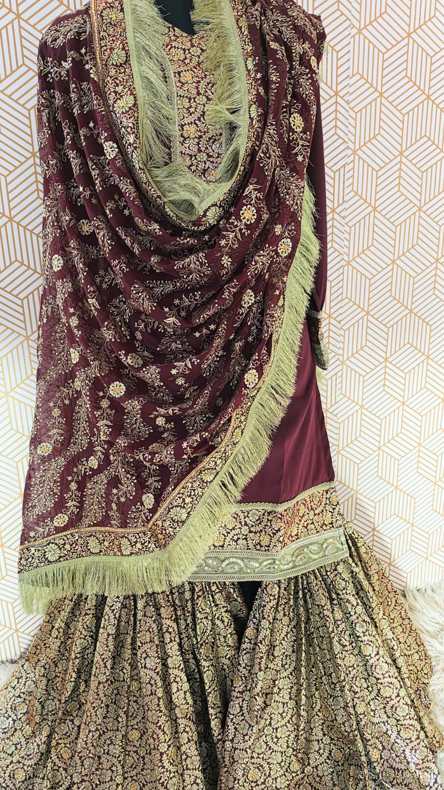 COFFEE BANARASI KIMKHAB GHARARA