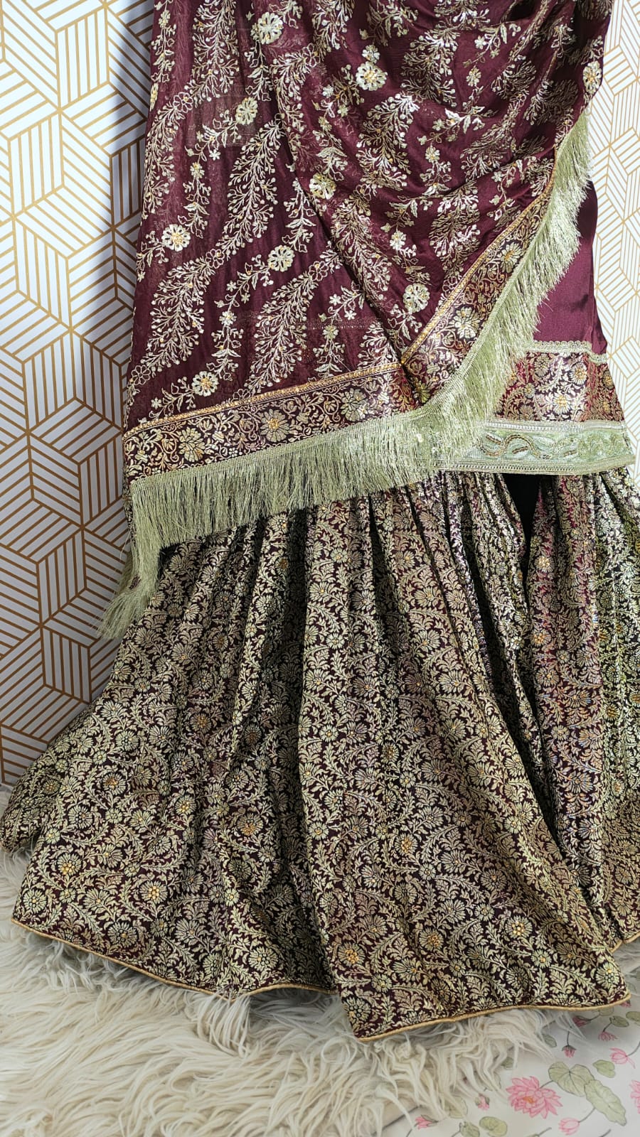 COFFEE BANARASI KIMKHAB GHARARA