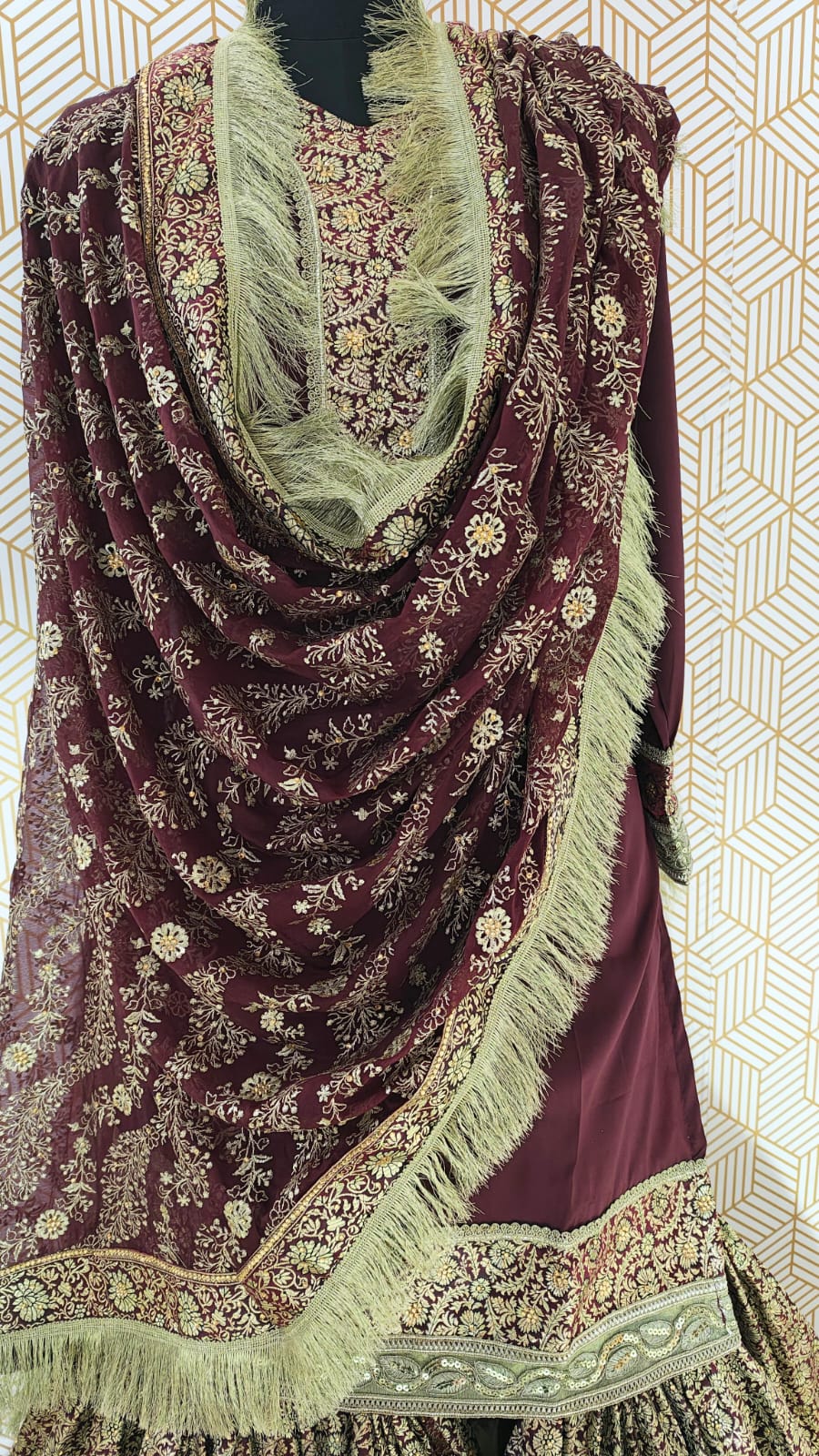 COFFEE BANARASI KIMKHAB GHARARA