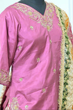 Contrast farshi gharara with tail and handwork kurti