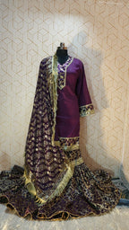 DARK PURPLE BANARASI KIMKHAB GHARARA
